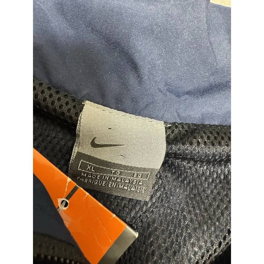 VTG NWT Nike Gray Tag XL Dark Navy Blue Full Zip Mesh Lined Windbreaker Jacket